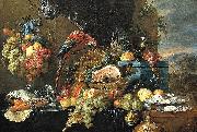Jan Davidsz. de Heem A Richly Laid Table with Parrots oil painting on canvas